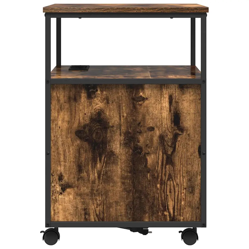 vidaXL Mobile per Ufficio con ruota Rovere fumo 61 x 46 x 67 cm