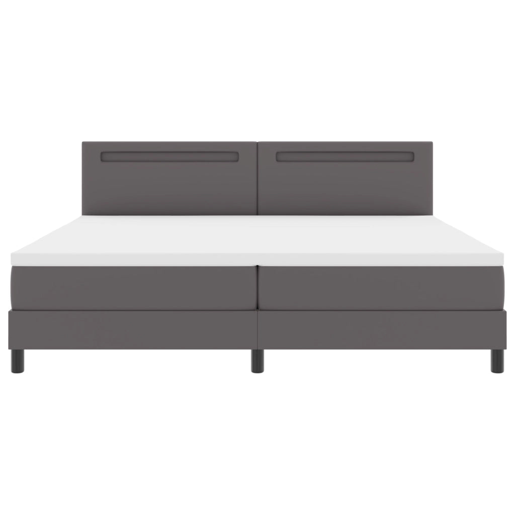 Letto a molle  con materasso Grigio 200x200 cm Similpelle