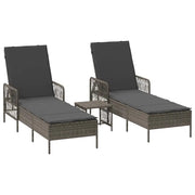 Lettino da Lettino sole | Sdraio da giardino | Lettino da sole 3 pz Grigio e Grigio Scuro 55 x 200 x 92 cm