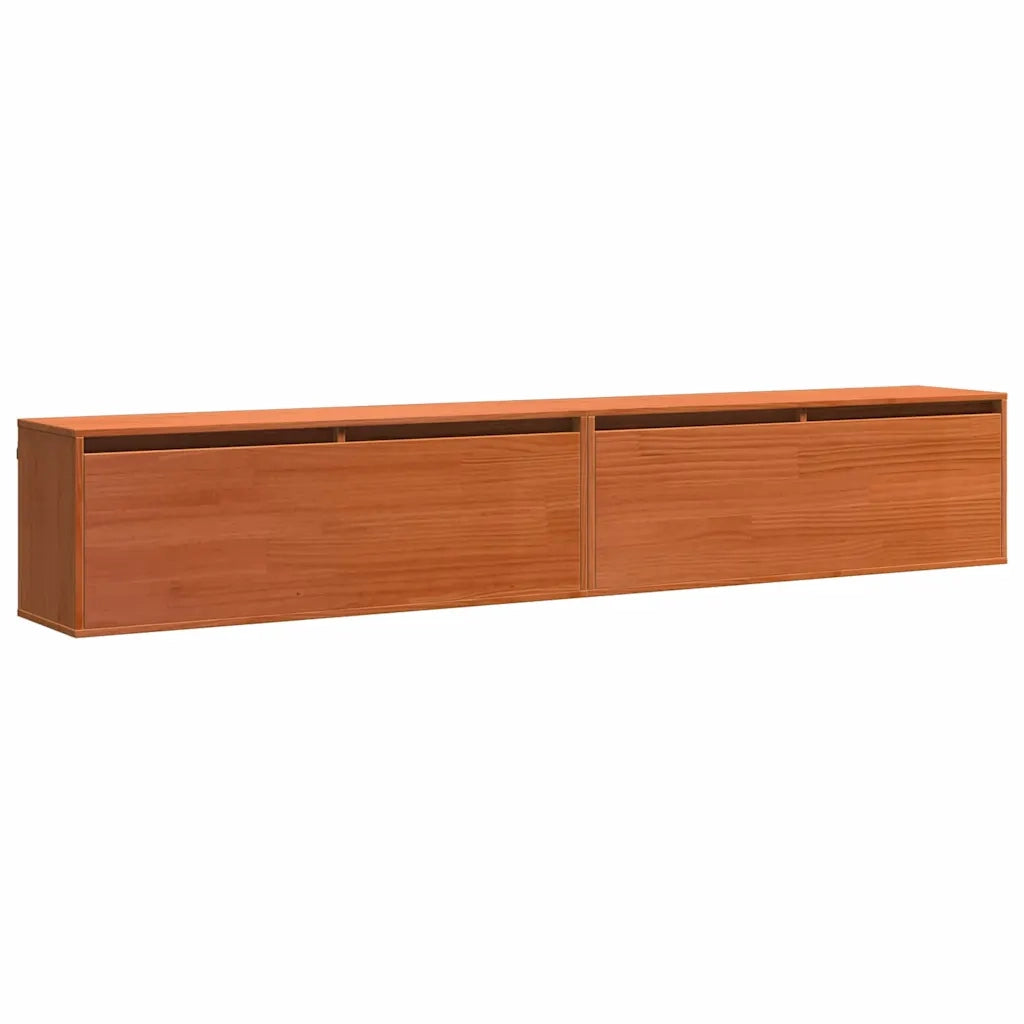 Armadietto a muro con lo scaffale Marrone cerato Pino massello 869862