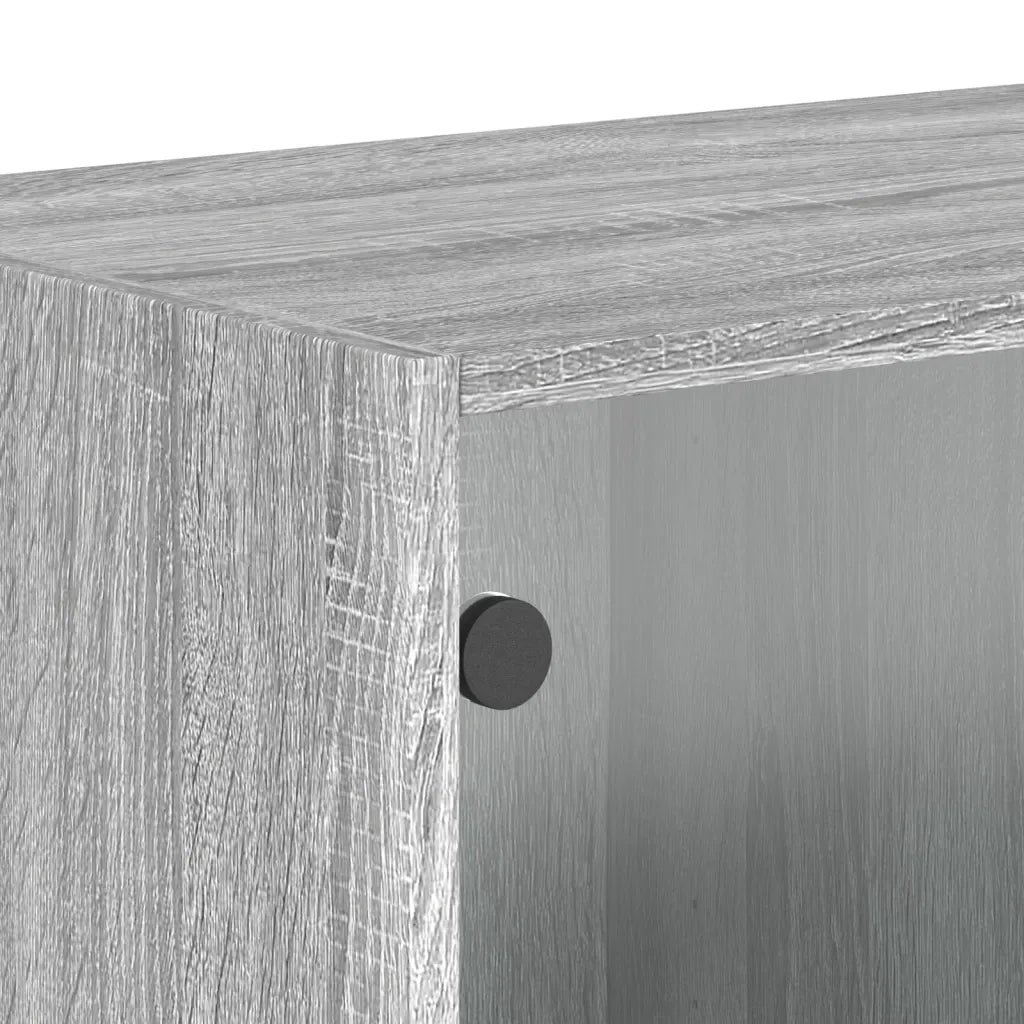 Mobile a Muro con Ante in Vetro Grigio Sonoma 68,5x37x35 cm