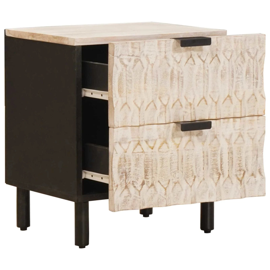 Set di 2 Comodini | Armadio da Notte | Mobiletto da notte con cassetto Bianco 40 x 33 x 46 cm