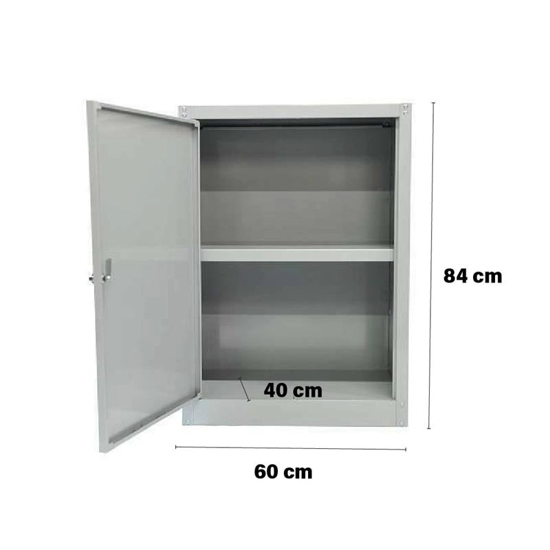 ARMADIO BASSO IN METALLO CON 1 ANTA E 1 RIPIANO 60 X 40 X H84 CM