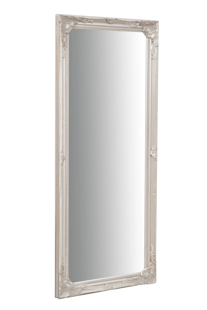 Biscottini Specchio Specchiera da parete e appendere verticale/orizzontale L35xPR4xH82 cm finitura argento anticato