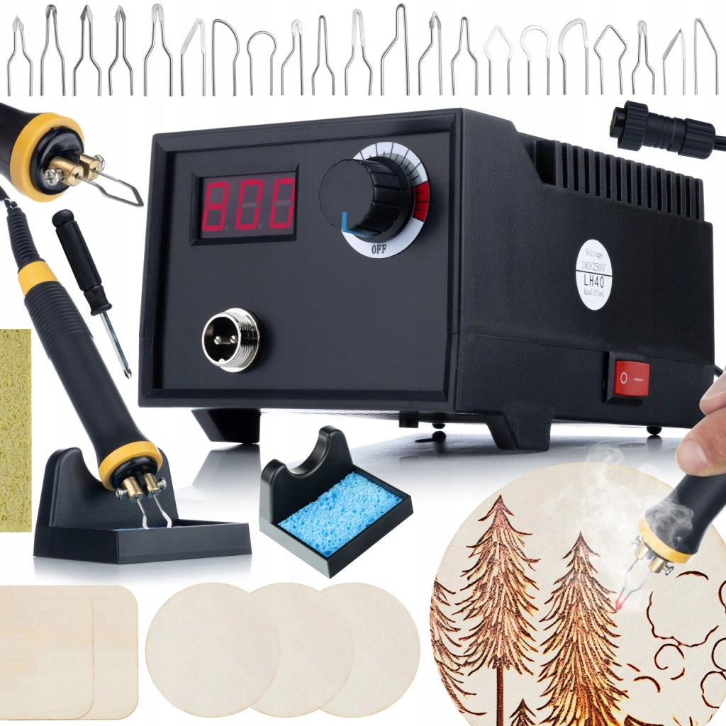 Stazione Pirografia 60W Rosfix Black Fenix RBB60W – Display Temperatura | 20 Grotte | Legno, Pelle, Sughero