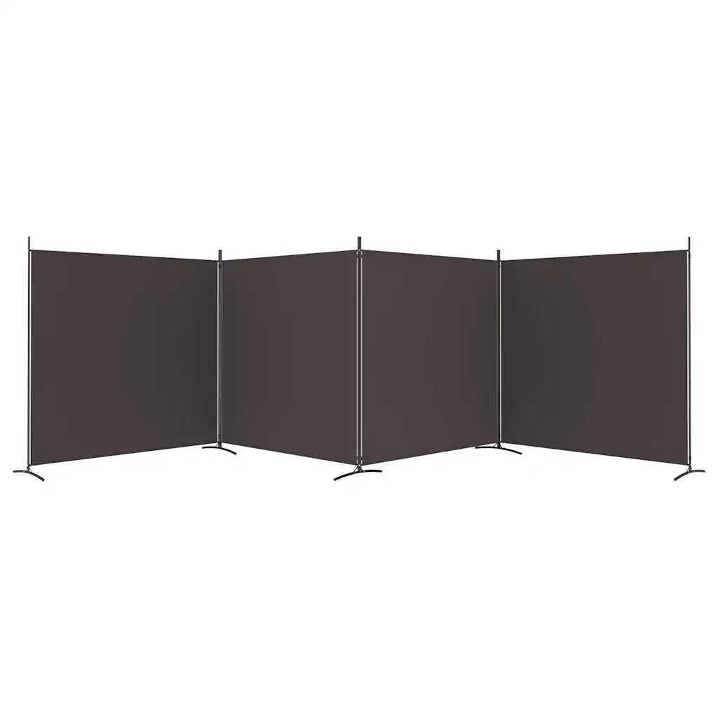 Divisorio a 4 Pannelli Marrone 698x180 cm in Tessuto 350283