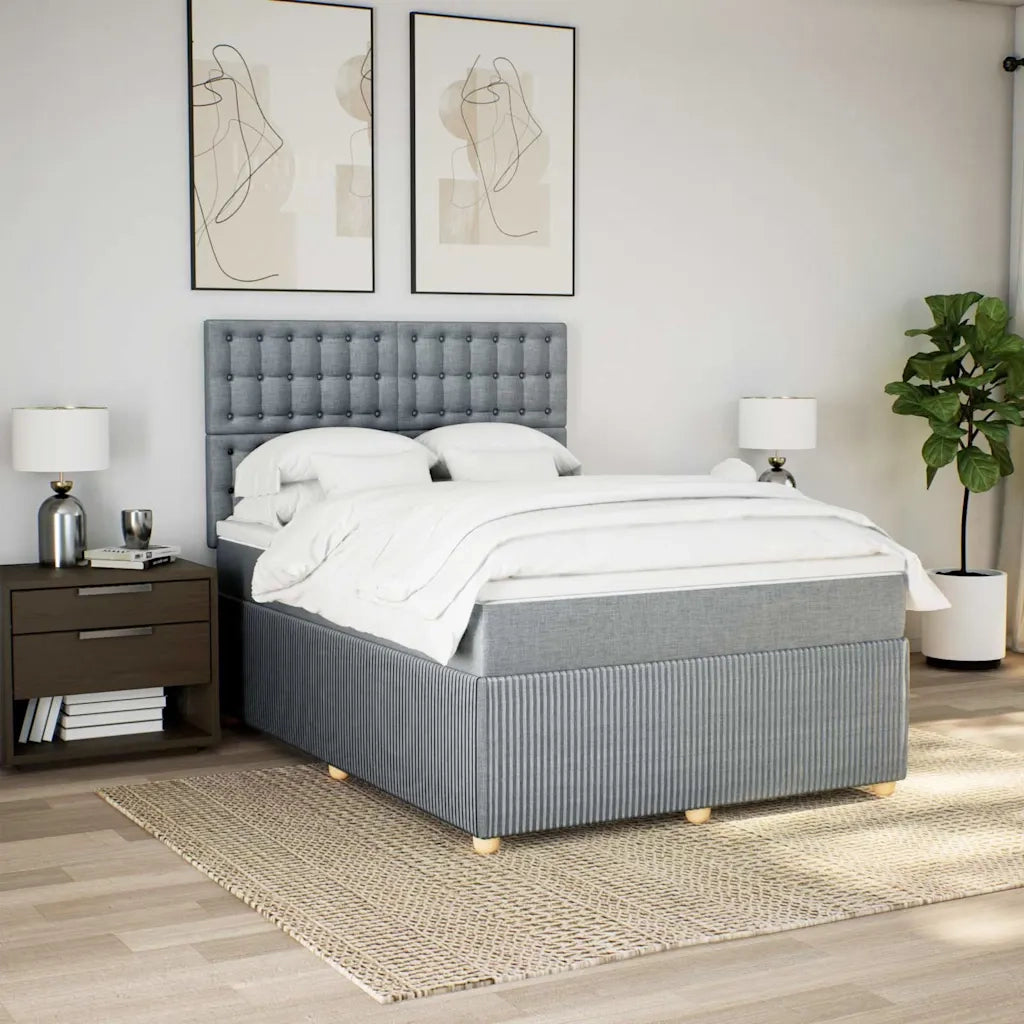 Giroletto a Molle con Materasso Grigio Chiaro 160x200cm Tessuto 3294421