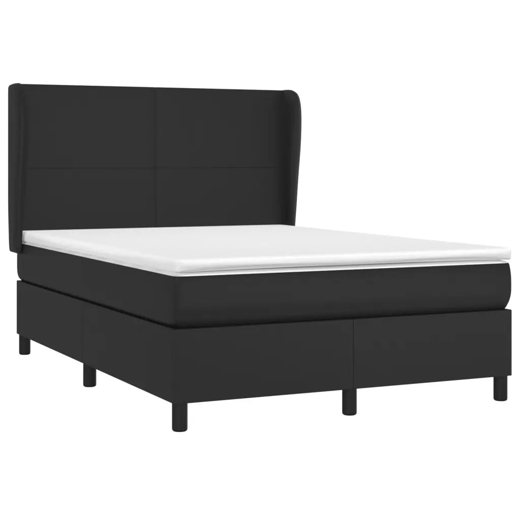 Giroletto a Molle con Materasso Nero 140x190 cm in Similpellecod mxl 98260