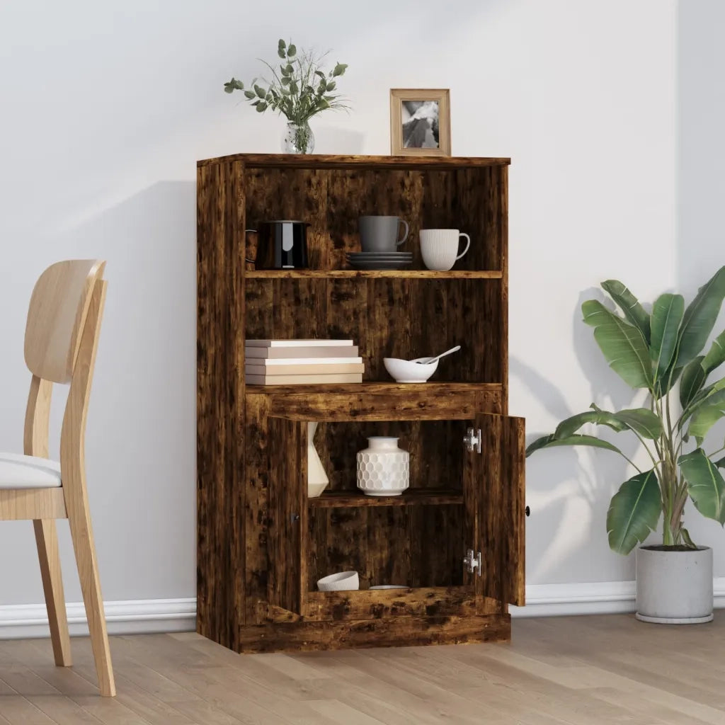 Credenza-Buffet-Armadio da cucina Rovere Fumo 60x35,5x103,5 cm in Legno Multistrato 424193