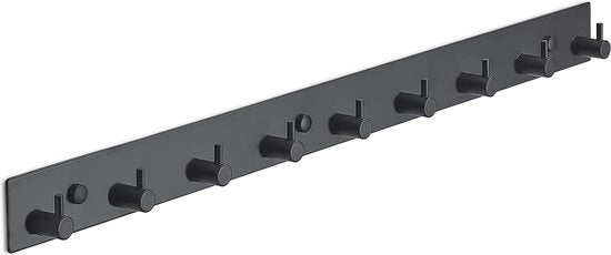 Capocasotto in Acciaio con Maniglia - 60 cm - Nero Opaco - Capocasotto per Parete - Design a Sospensione - Capocasotto per Asciugamani