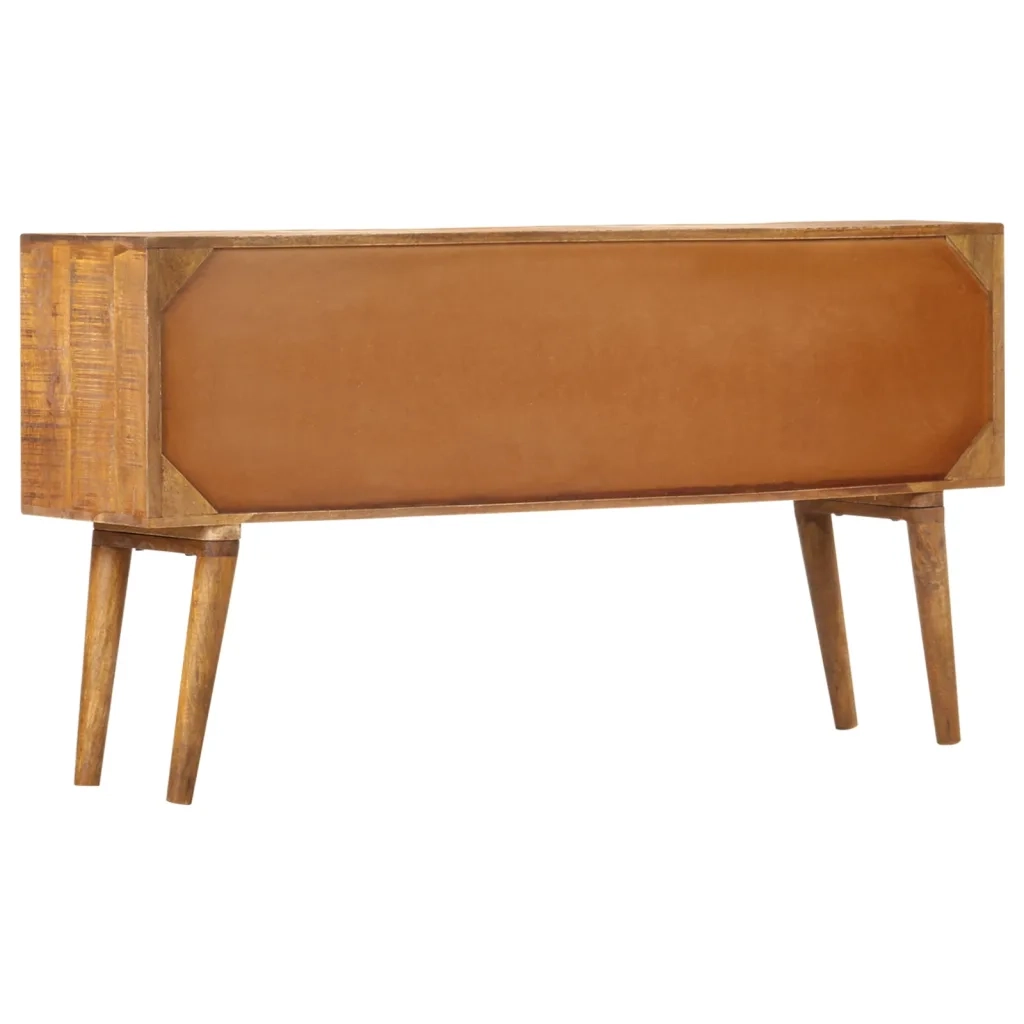 Credenza con Motivo Stampato 130x30x70 cm in Massello di Mango