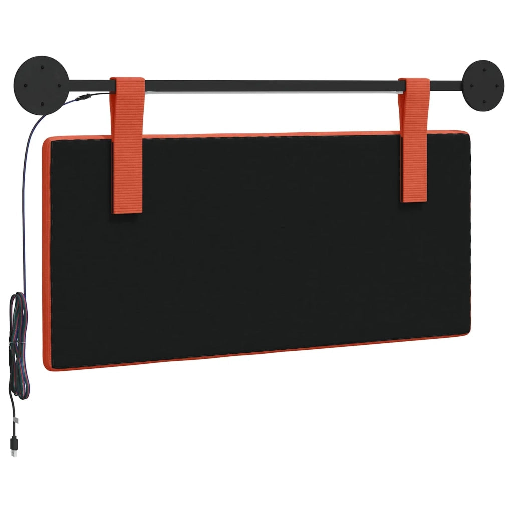 Testiera sospesa Con luce LED Rosso Arancio Tessuto in Cords