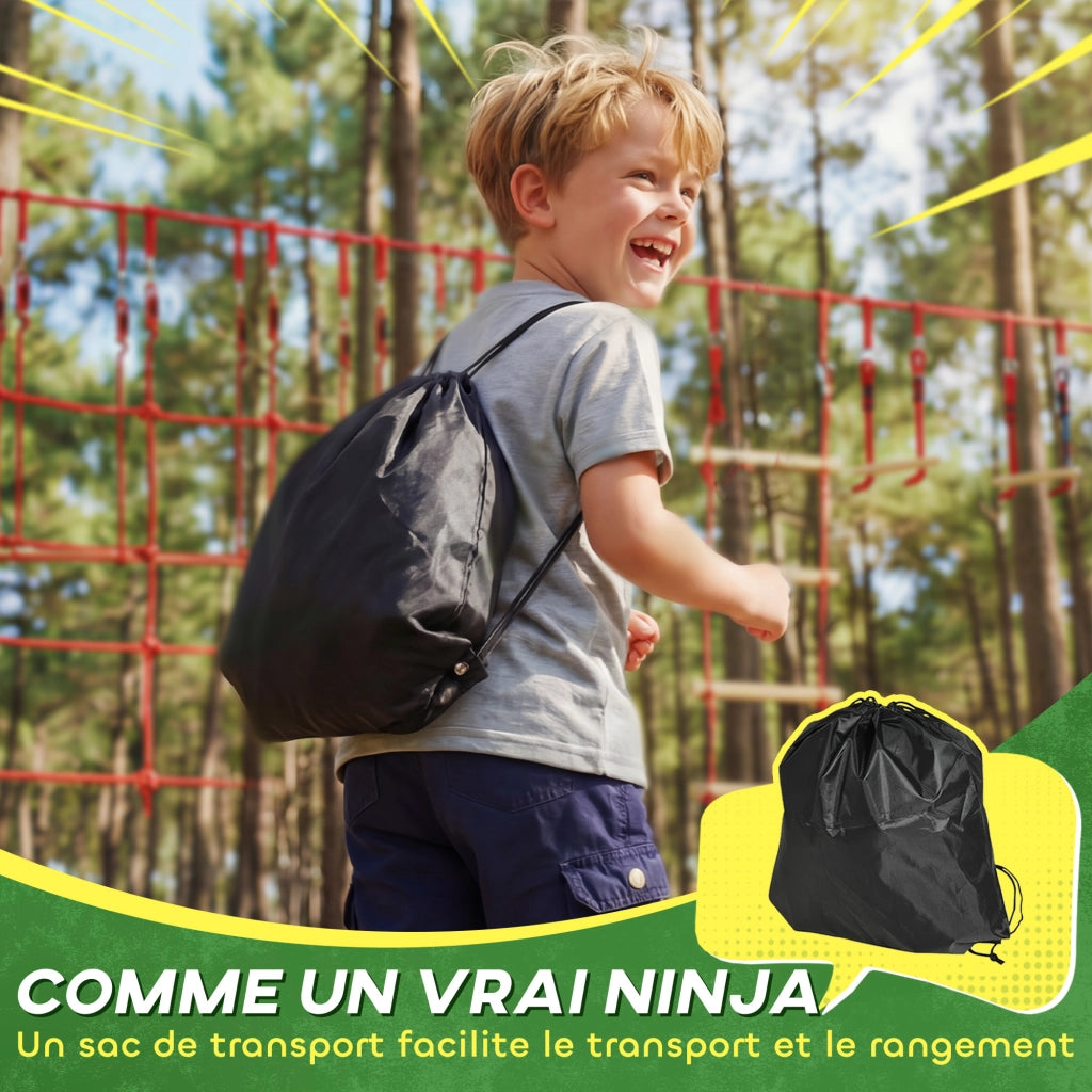 Percorso a ostacoli ninja per bambini ¨C zephmum ¨C 10 m, rosso