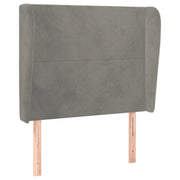 Testiera | Testata ad Orecchio Grigio Chiaro 103x23x118/128 cm in Velluto