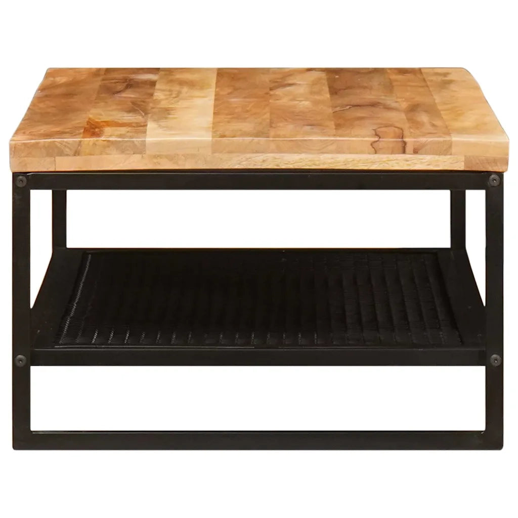 Tavolino da salotto Marrone e Nero Legno di mango massello