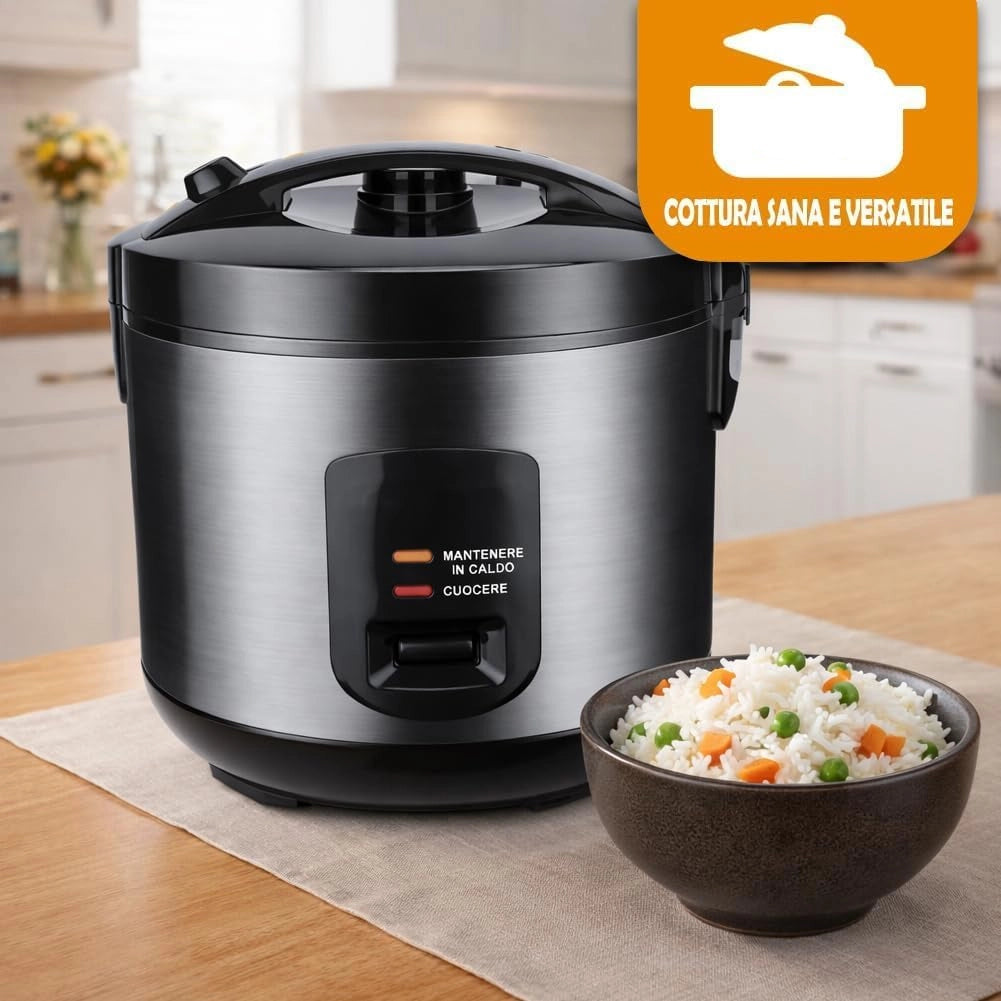 Cuociriso Elettrico Compatto 1.8L con Cottura Automatica Sana e Veloce 700W