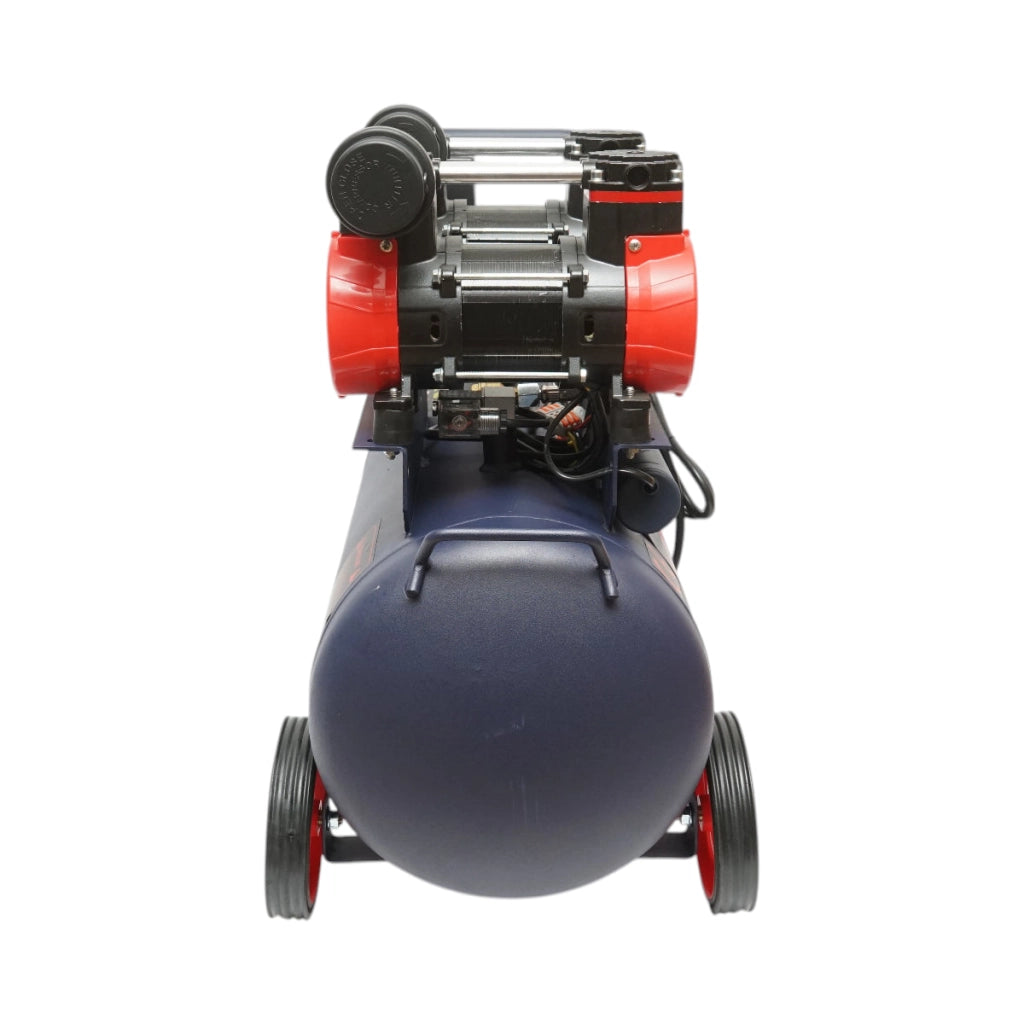 Compressore d'aria silenzioso oil-free da 50 l, 2 motori a 4 cilindri da 1,5 kW/2 CV, pressione massima 8 bar, volume d'aria aspirata 170 l/min