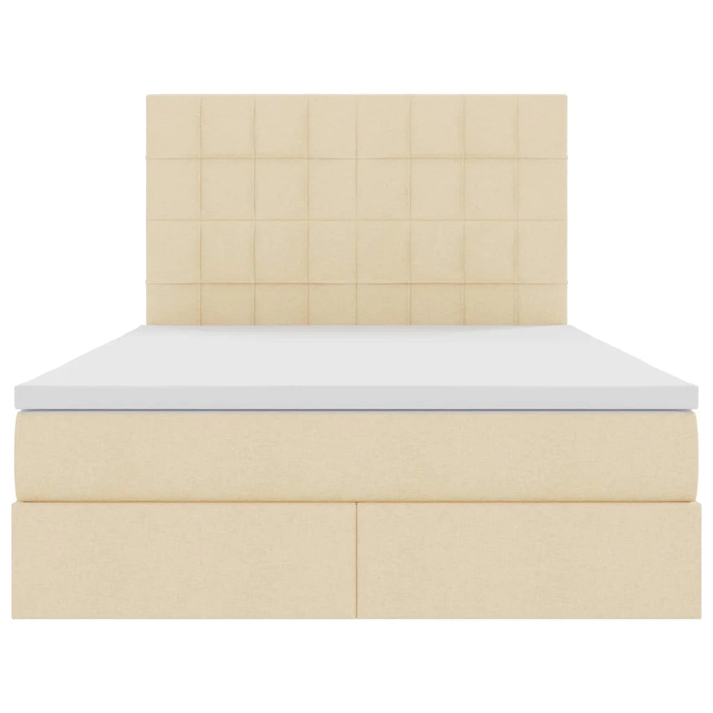 Letto con contenitore e LED Crema 140 x 200 cm Poliestere 3372424