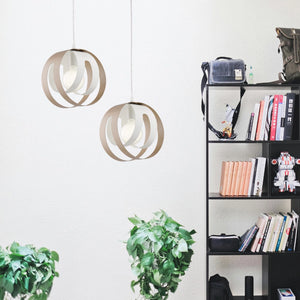 Sospensione 1 Luce Tobias Ferro Laccato Bianco E Tortora Taglio Laser