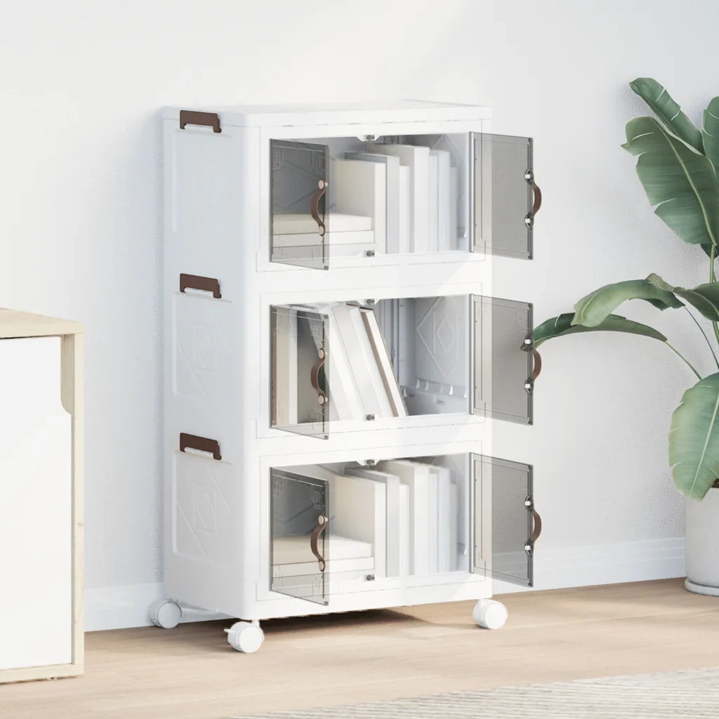 Scatola Portaoggetti con Ruote 3 Livelli 28 L 48,5x29,5x86 cm 4012369