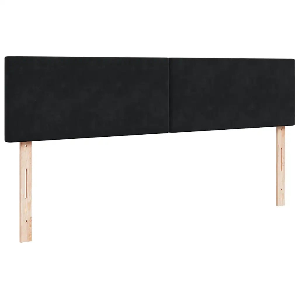 Struttura Letto Pouf con Materassi Nero 180x200 cm in Velluto 3312058