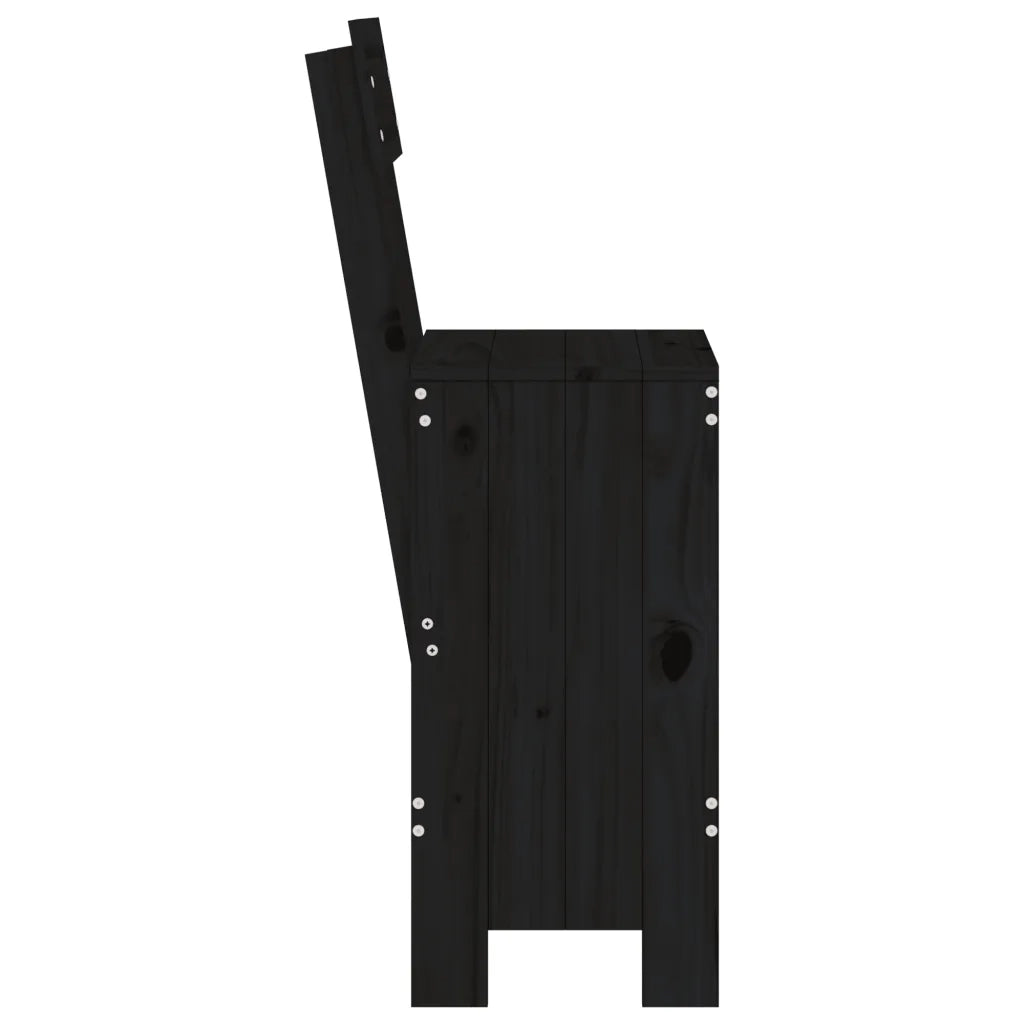 Sgabelli da Bar 2pz Neri 40x48,5x115,5 cm Legno Massello Pino 825363