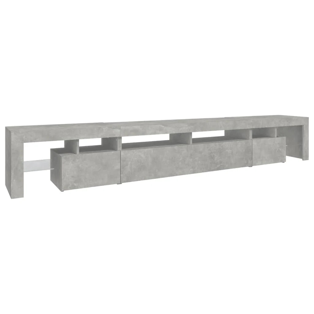 Mobile TV multimediale scaffale TV credenza mobile TV sala da pranzo soggiorno camera da letto con luci LED 260 x 36,5 x 40 cm grigio 02_0026574