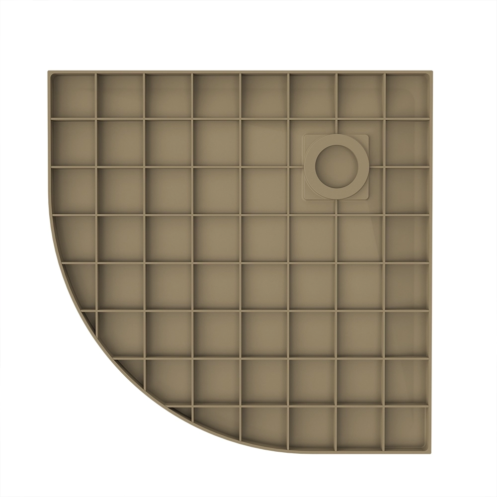 Piatto doccia 90x90 cm semicircolare colore marrone effetto pietra | Samos