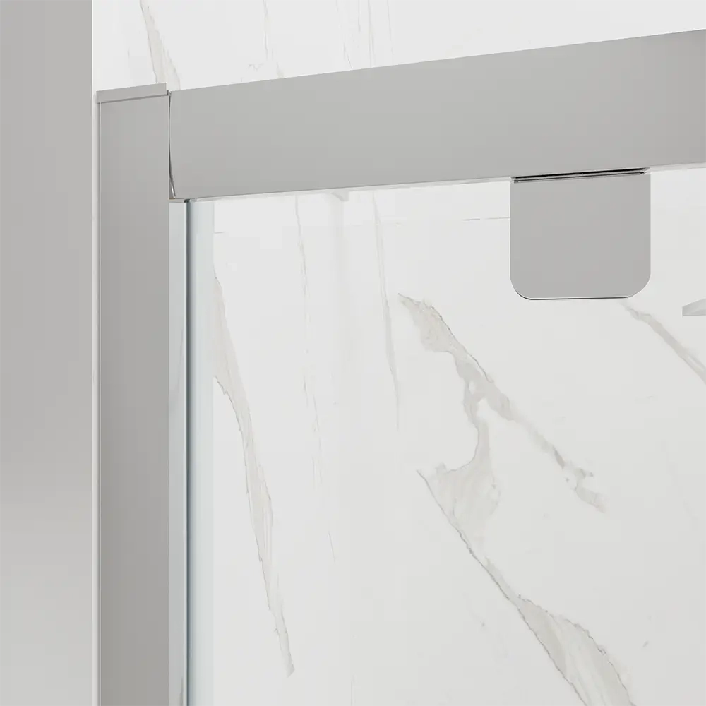 Porta doccia 100 cm apertura a battente vetro trasparente | Apulia