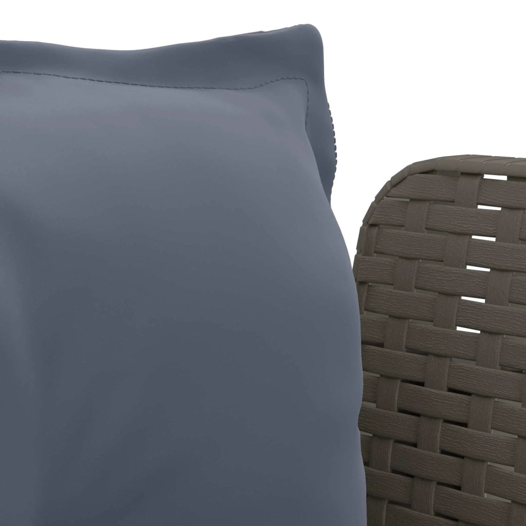 Poltrona a 1 Posto con Cuscini Aspetto Rattan PP Grigio Chiaro 8011883