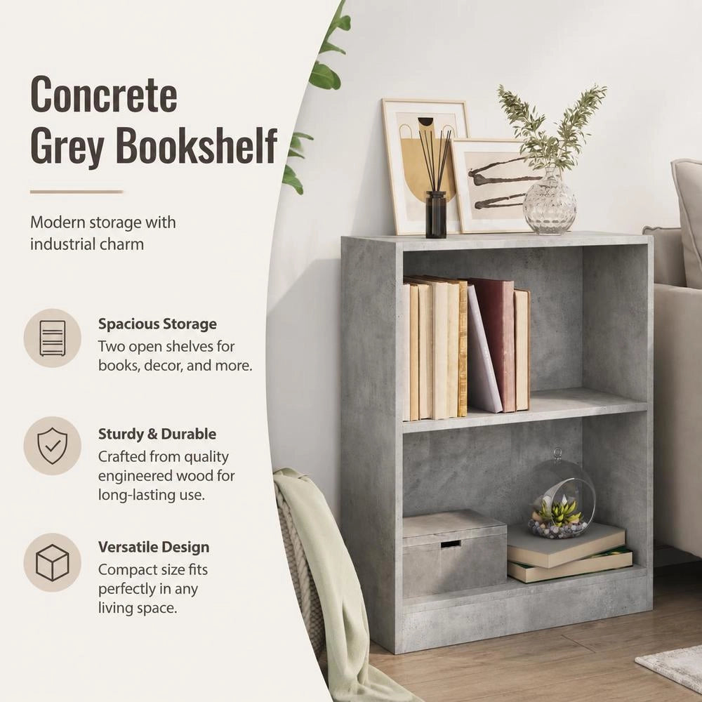Bookshelf, Concrete Grey, 60x24x76 Cm, Wood-based Material