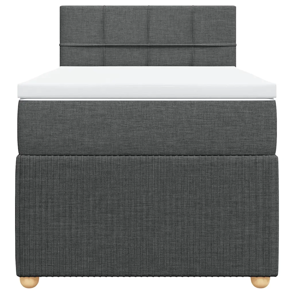 Giroletto a Molle con Materasso Grigio Scuro 90x200 cm Tessuto