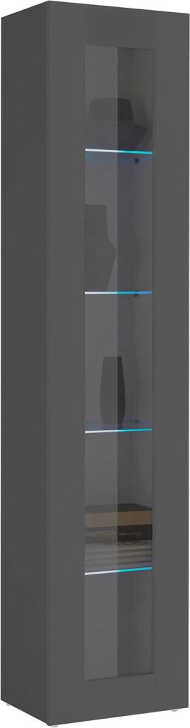 Mobile Vetrina 1 Anta 40×30×180 cm Maruska Grigio Antracite Opaco