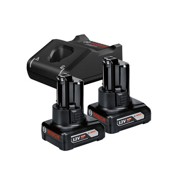 KIT 2 BATTERIE BOSCH 12V - 6,0 AH E CARICATORE - 1600A01B20