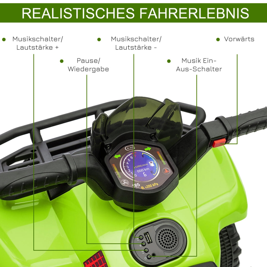 Quad Elettrico per Bambini 1.5-3 Anni ¨C zephmum ¨C Verde