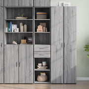 Credenza-Buffet-Armadio da cucina Grigio Sonoma 40x42,5x185 cm in Legno Multistrato 566474
