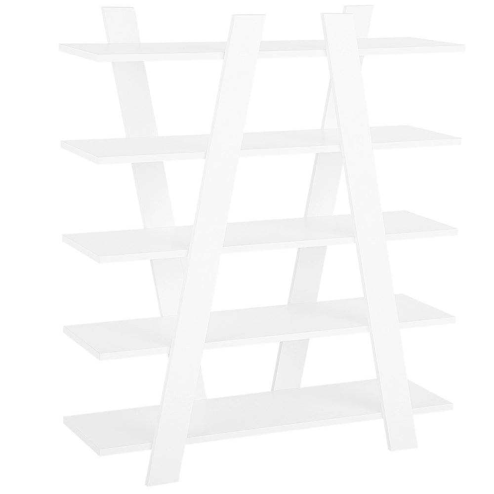 Set di mobili per ufficio, legno chiaro, MDF bianco, vetro, una scrivania, una libreria, un home office minimalista