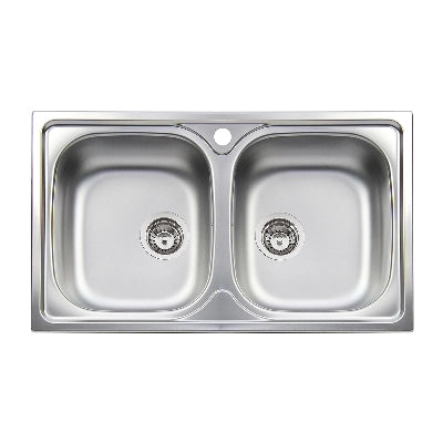 LAVELLO INCASSO ACCIAIO INOX 2 VASCHE CM 86- cm 86- APELL- pezzi 1