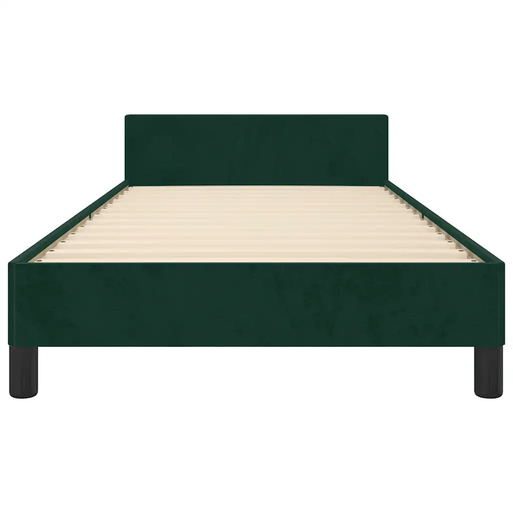 Giroletto senza Materasso Verde Scuro 90x190 cm in Velluto