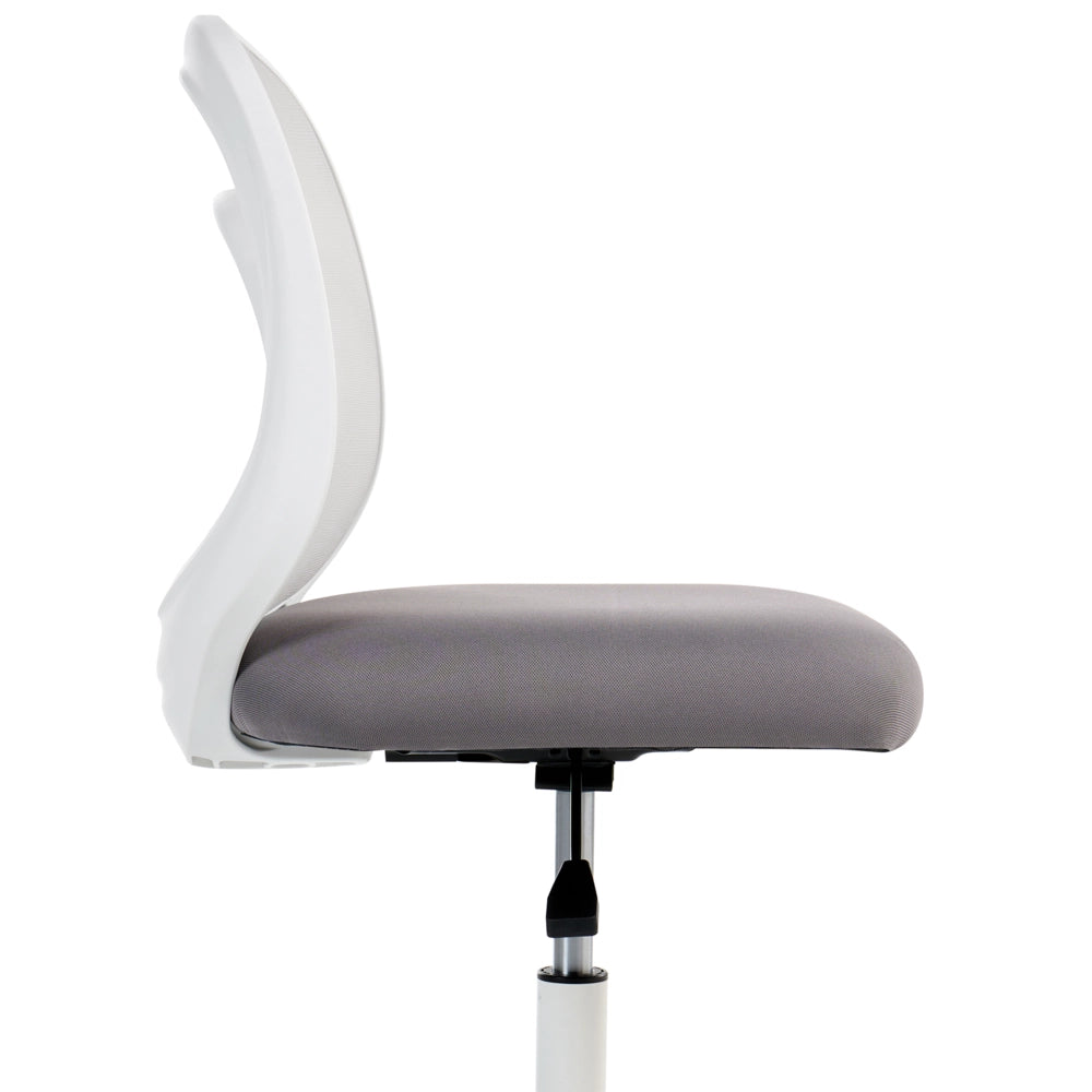 Sedia da scrivania Grigio Tessuto Rivestimento Base in ferro Girevole Altezza regolabile Senza braccioli Ufficio domestico Camera dei bambini