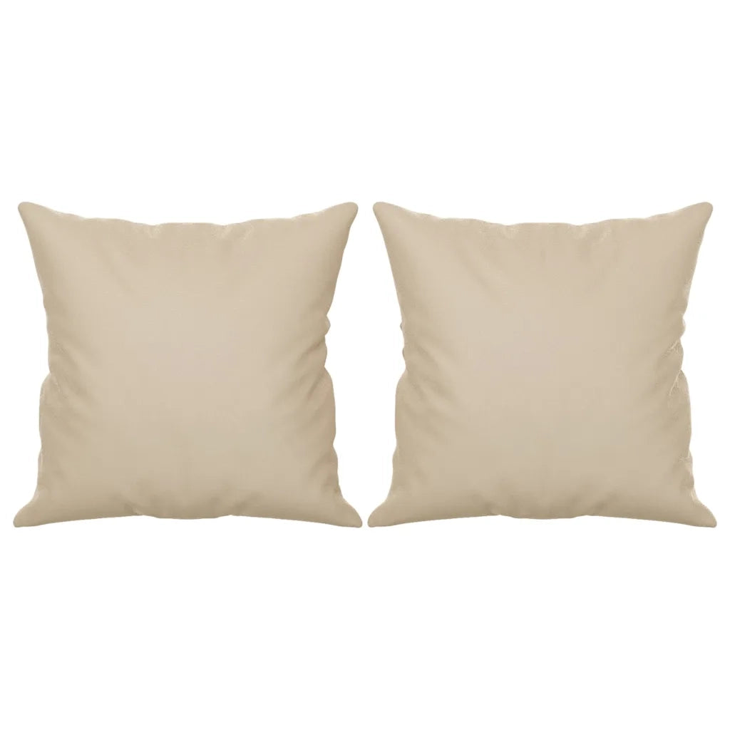 Divano a 2 Posti con Cuscini-Sofa 2 Posti con Cuscini Crema 120 cm Tessuto Microfibra