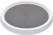 Organizzatore di Cucina con Disco Anti-Slittamento Girevole per Spezie - 23 Centimetri - Plastica - Bianco e Grigio