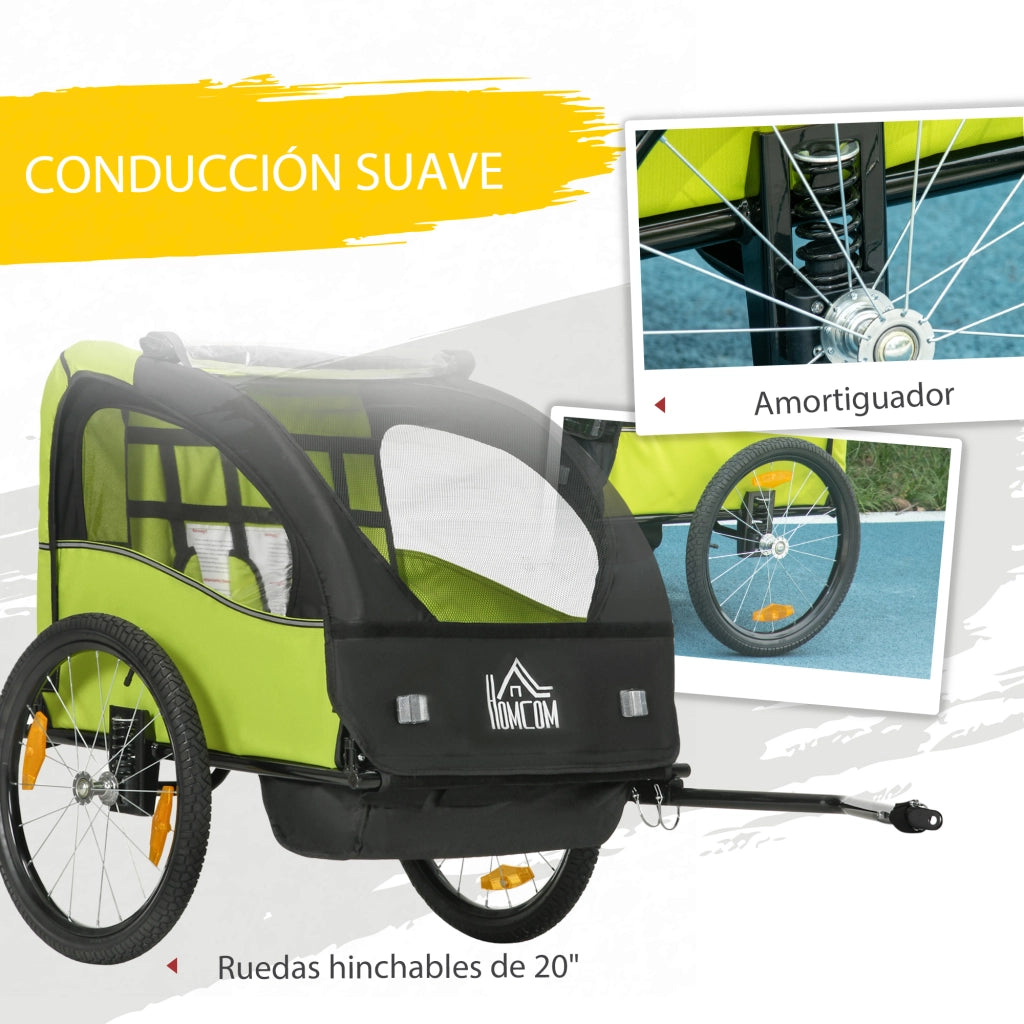Carrello Bicicletta Bambini ¨C Zephmum ¨C Verde 140x88x90 cm