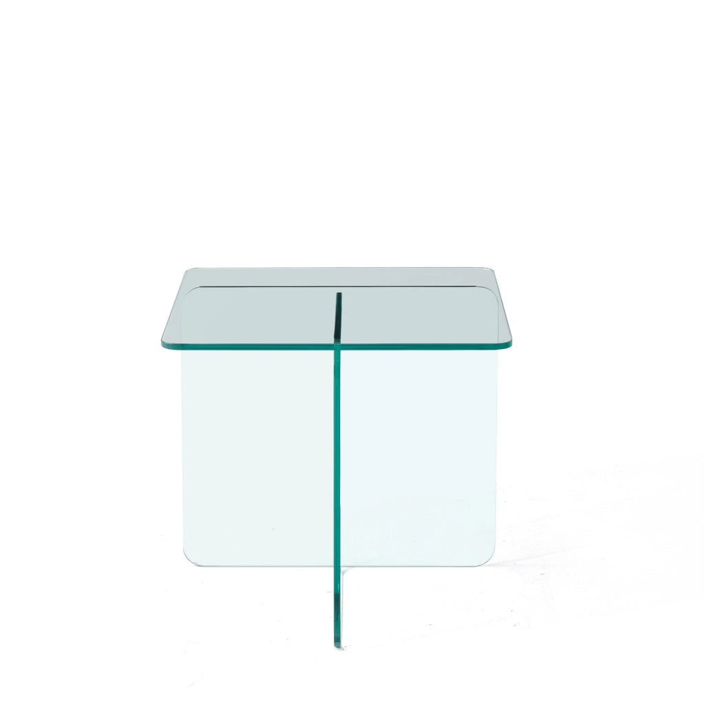 TAVOLINO Laterale 45x45x51 cm Vetro Trasparente