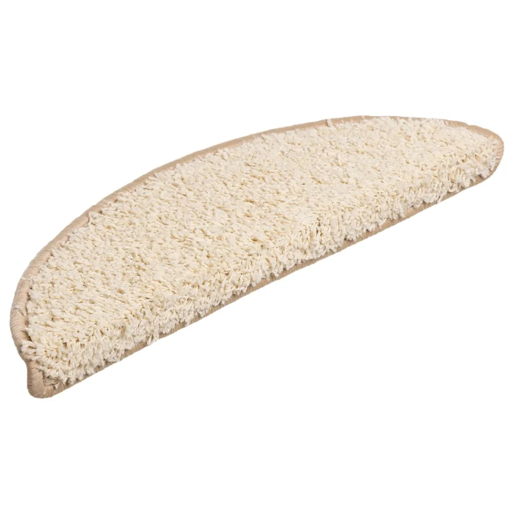 Tappetini per scale 15 pz | Gradini per Scale 56x17x3 cm Crema Semicircolari