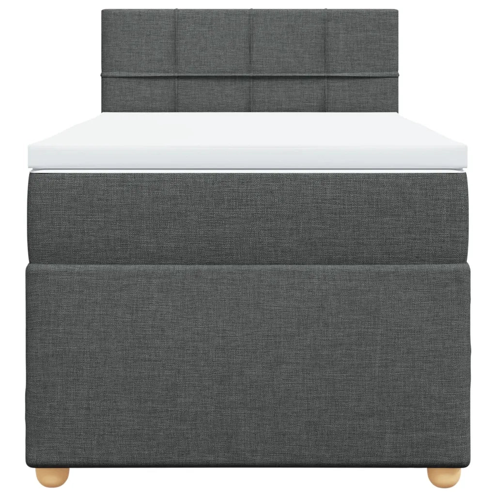 Giroletto a Molle con Materasso Grigio Scuro 100x200 cm Tessuto 3286592