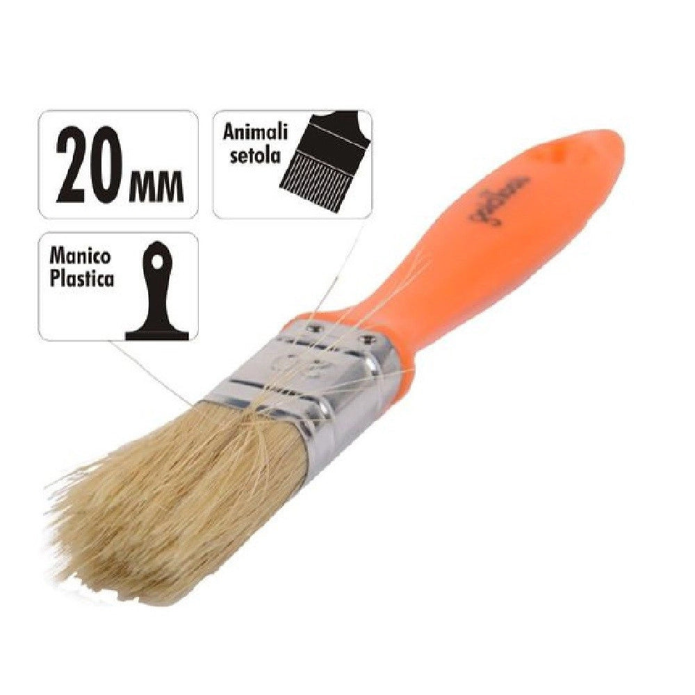 Trade Shop - Pennello 20 Mm Pennellessa Con Manico In Plastica Per Pittura Verniciare 90253 -