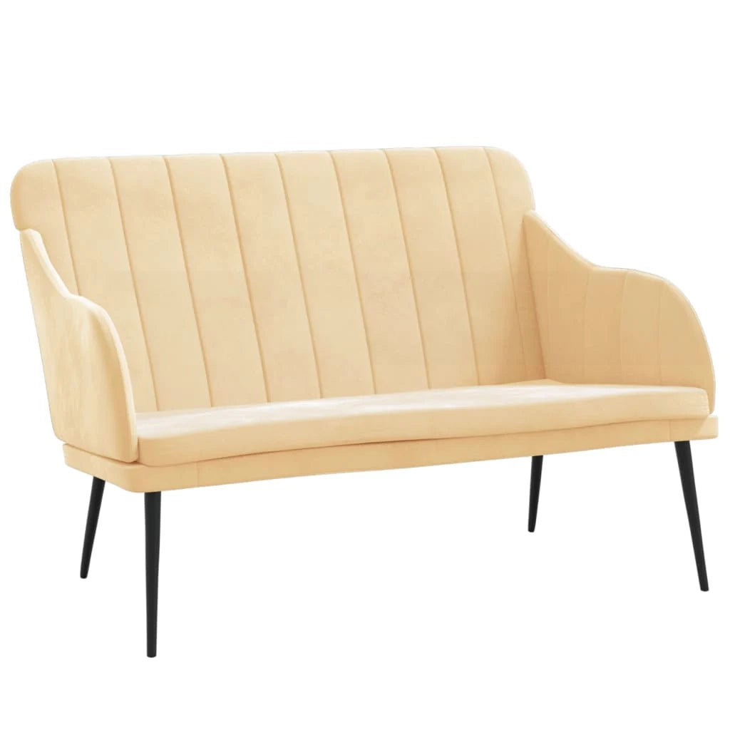 Panca/panca in velluto crema 110 x 76 x 80 cm 02_0010642