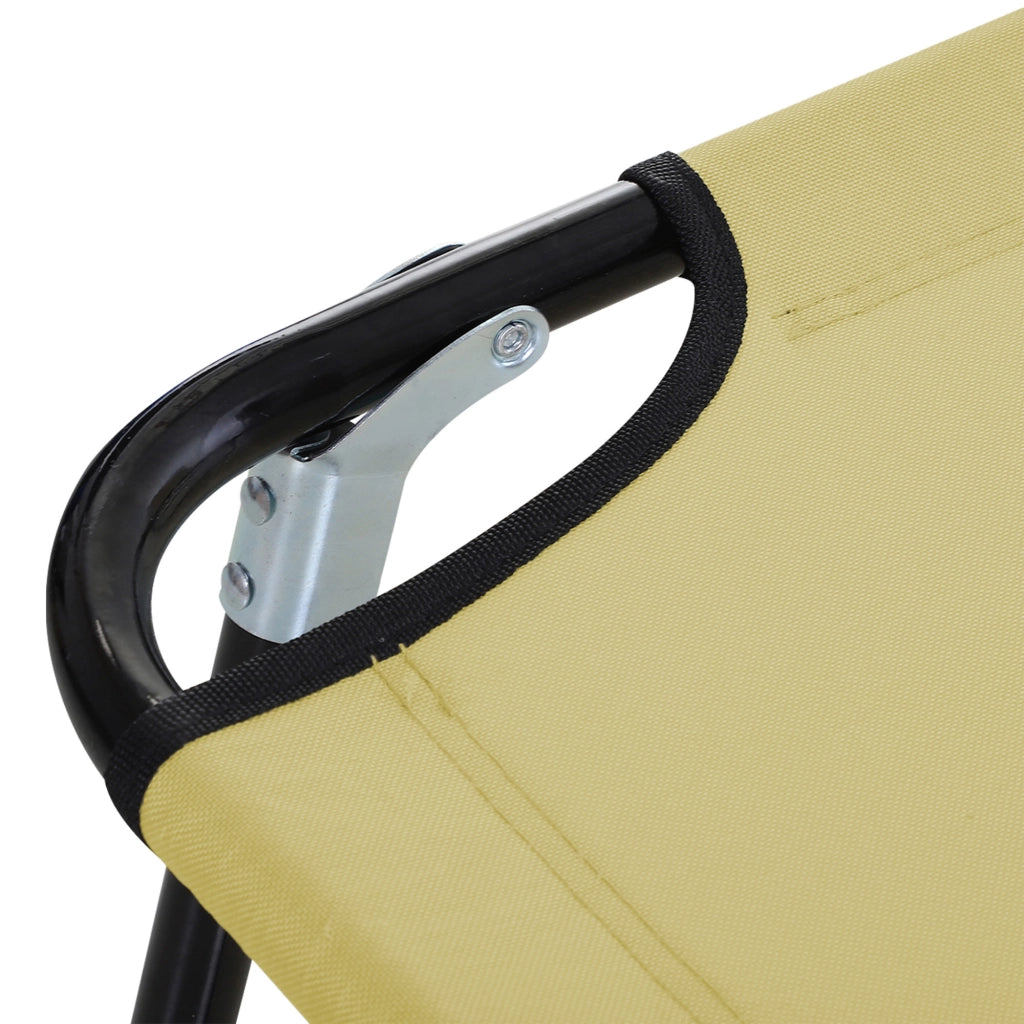 Poltrona Pieghevole Reclinabile a 5 Posizioni ¨C Zephmum ¨C Beige 188x56x28 cm