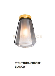 PLAFONIERA BIANCO VETRO GAMMA FUME 1176BI-PL1 GAMMA-FU
